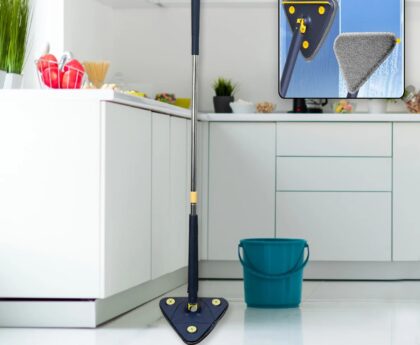 Special Rotatable Adjustable Triangle Cleaning Mop with Stainless Steel Long Handle Push