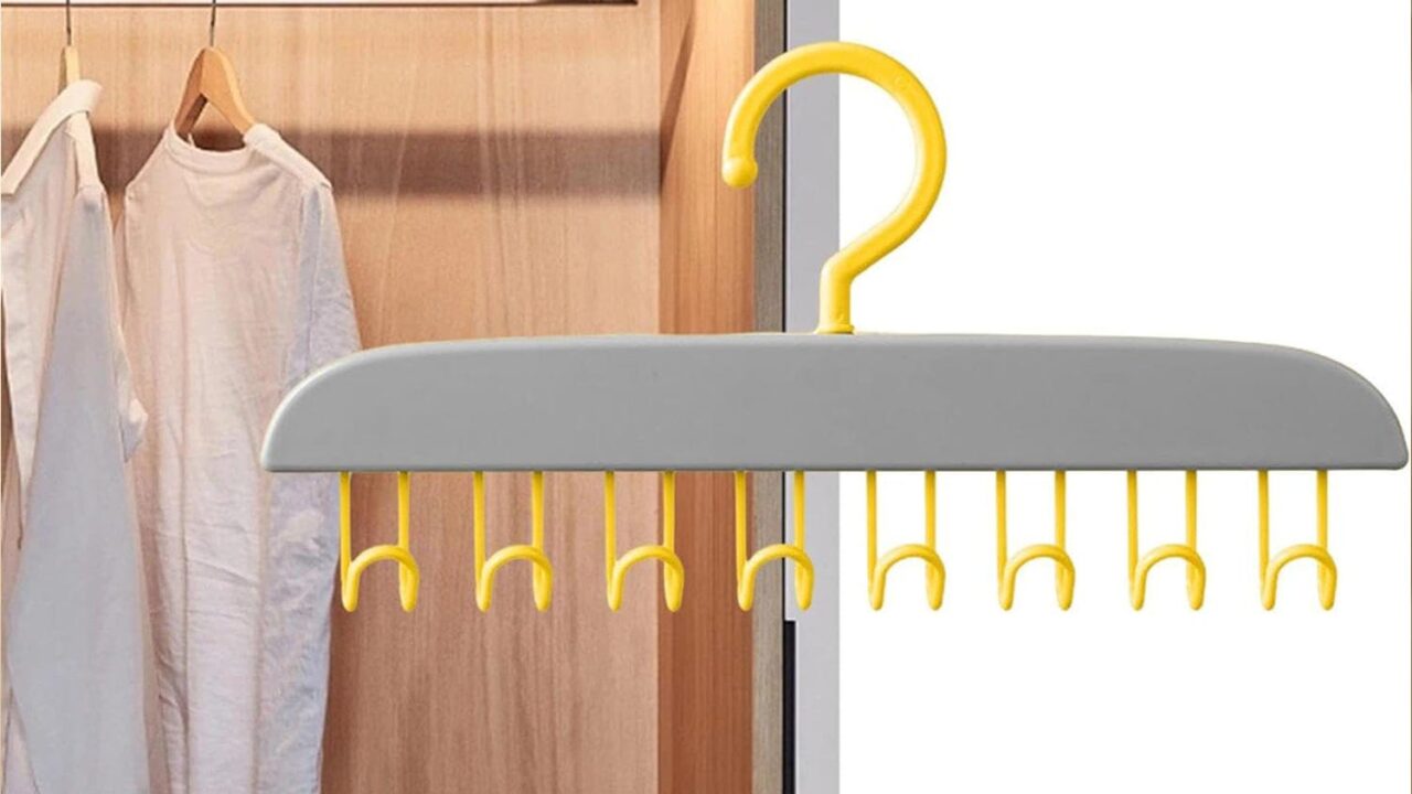 8 Hook Hangers 360 Rotating Space Save Belts Organizer Closet Door Shawls