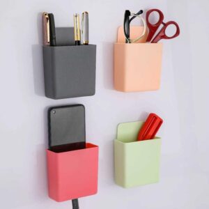 Multipurpose Plastic Wall Mounted Remote and Mobile Holder Stand Pack Of 4