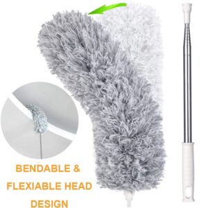 Telescoping Feather Duster With 100 Inches Extendable Handle Pole Dry Duster