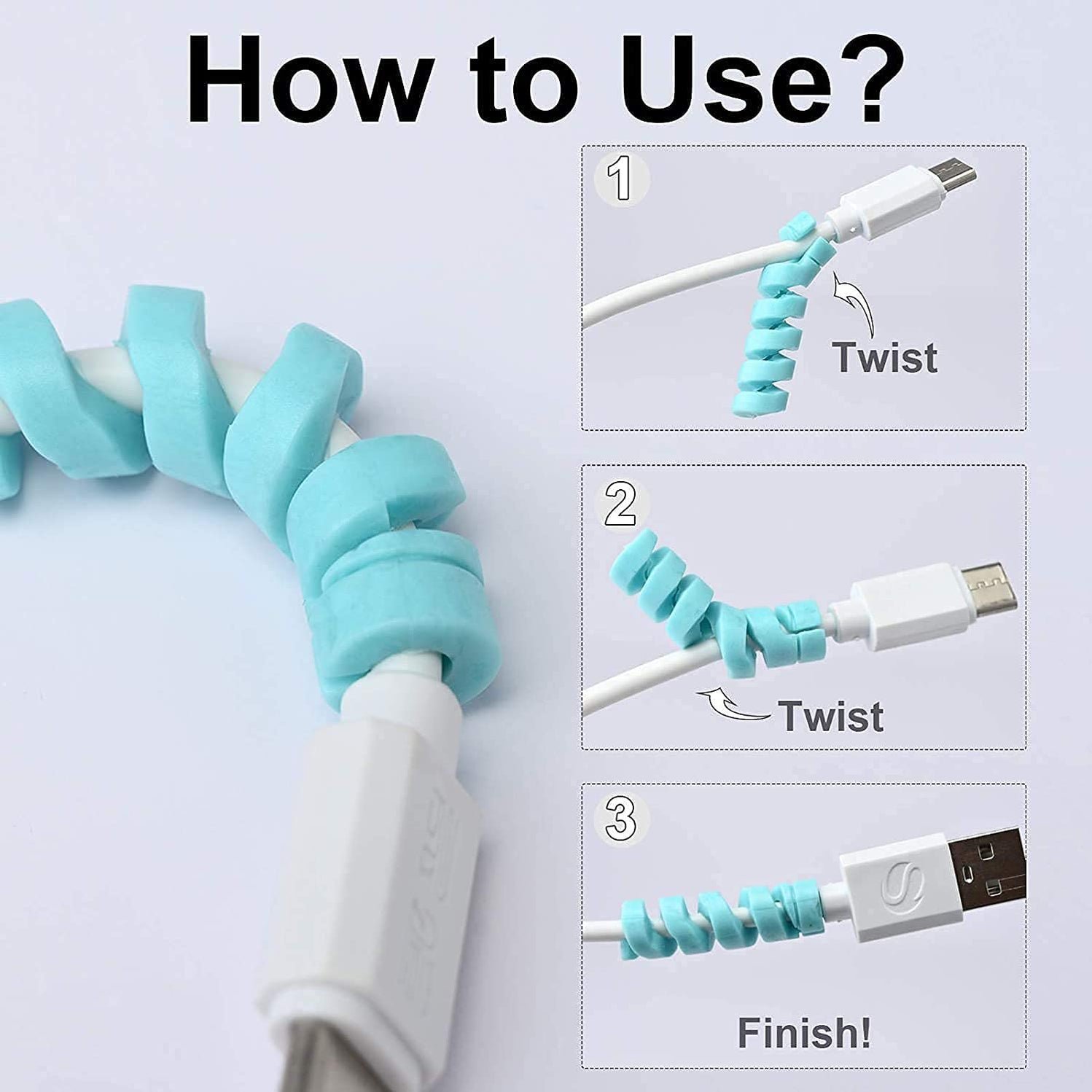 Spiral Charger Spring Cable Protector Pack of 4 - Image 4