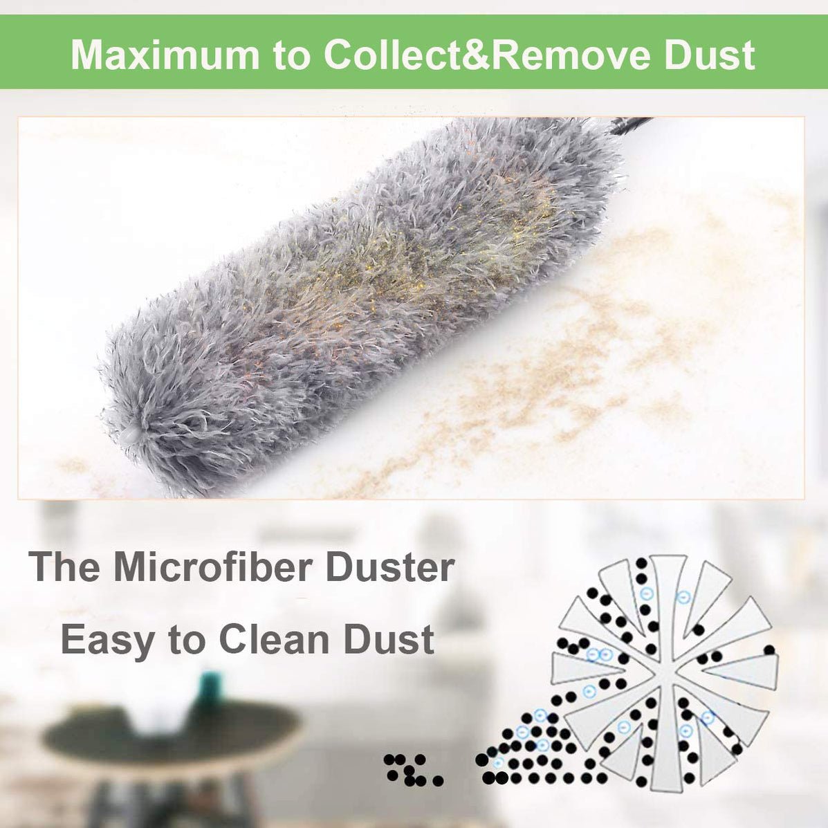 Telescoping Feather Duster With 100 Inches Extendable Handle Pole Dry Duster - Image 6