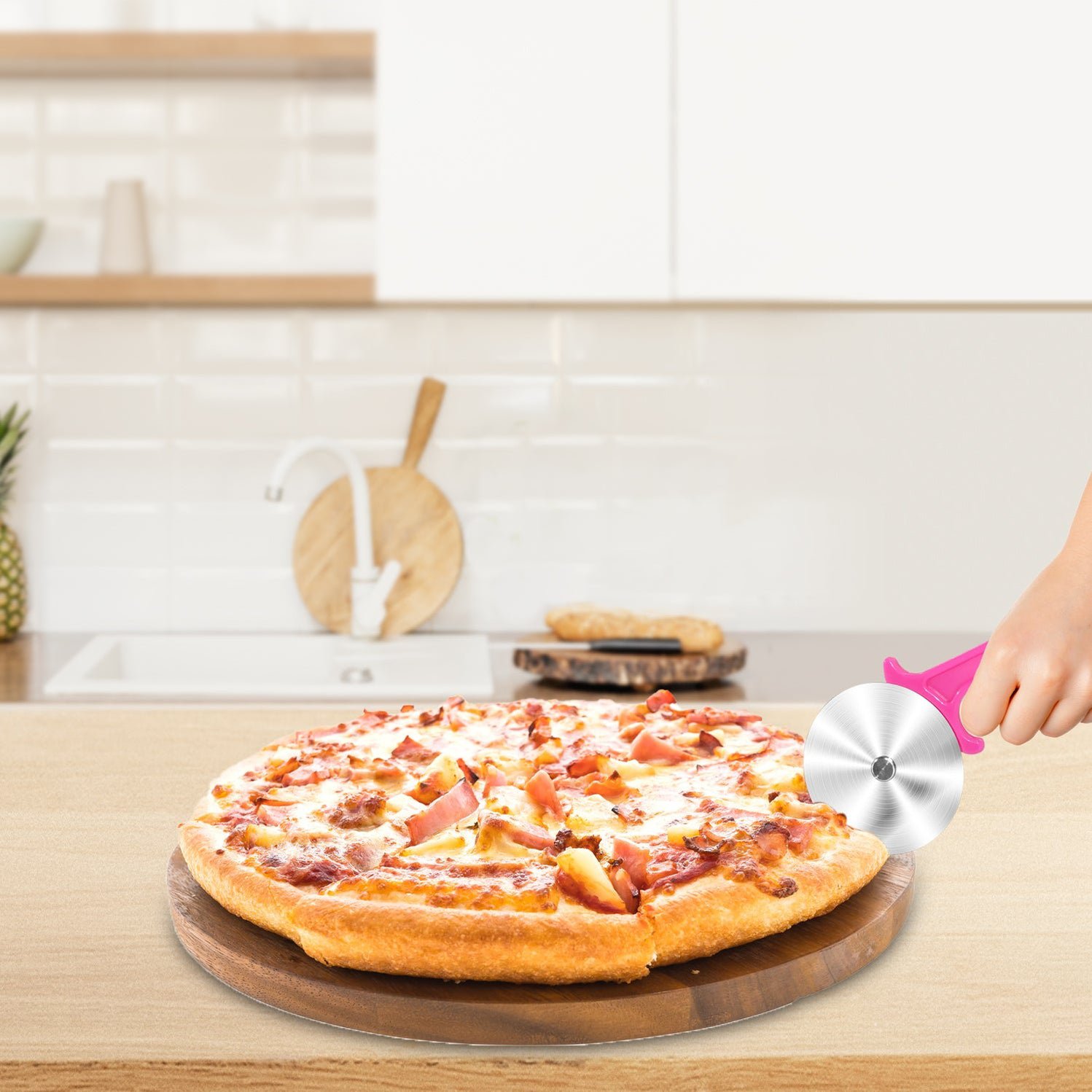 STAINLESS STEEL PIZZA, PASTRY, AND SANDWICH CUTTER - Image 3