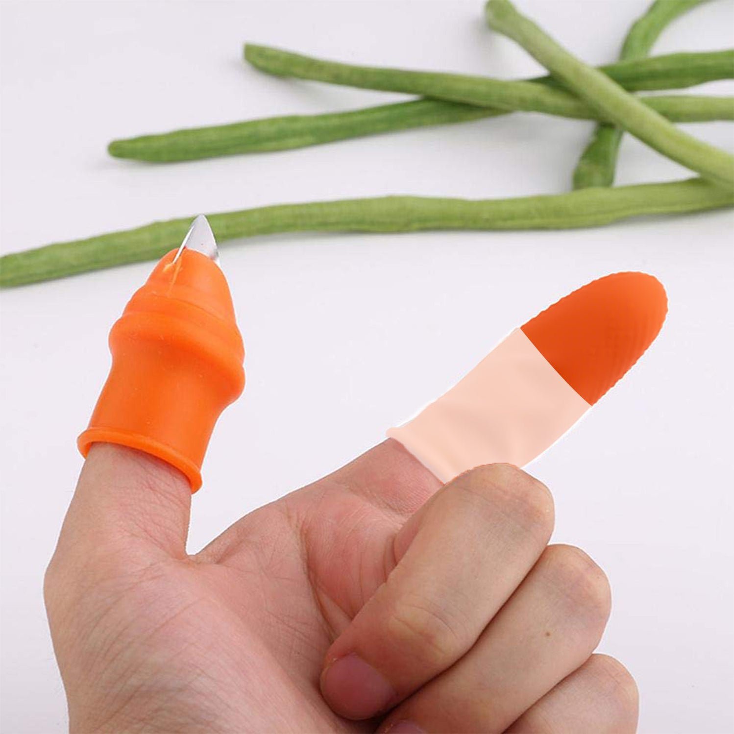 1 Pair V Thumb Cutter with Box for peeling and cutting of various types of vegetables and fruits etc - Image 7