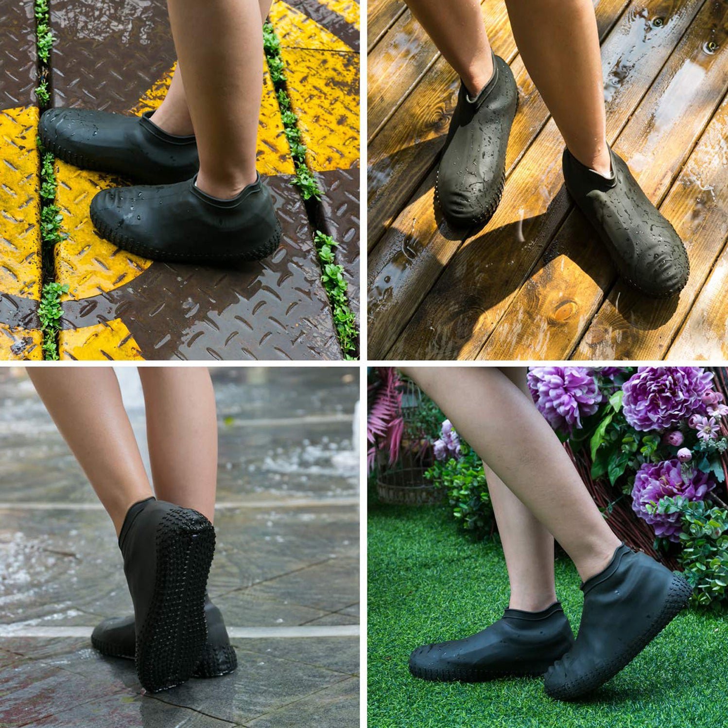 Non Slip Silicone Reusable Waterproof Foldable Anti Skid Rain Boot Shoe Cover Large - Image 6