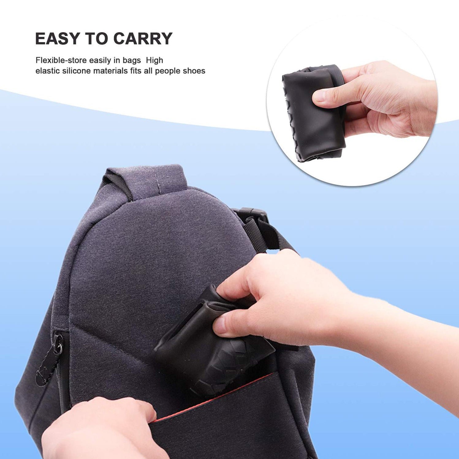 Non Slip Silicone Reusable Waterproof Foldable Anti Skid Rain Boot Shoe Cover Large - Image 5
