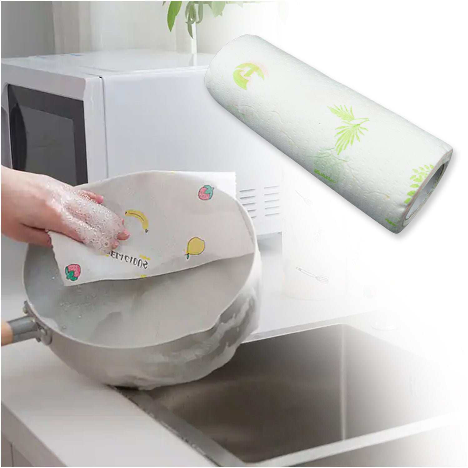 Very Soft Non Woven Reusable Washable Kitchen Printed Tissue Roll - Image 4