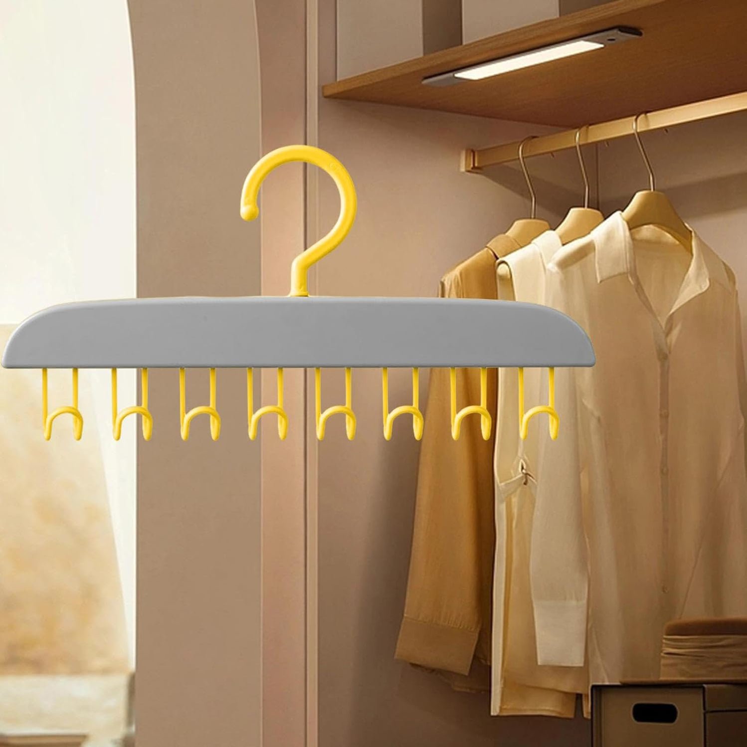 8 Hook Hangers 360 Rotating Space Save Belts Organizer Closet Door Shawls - Image 5