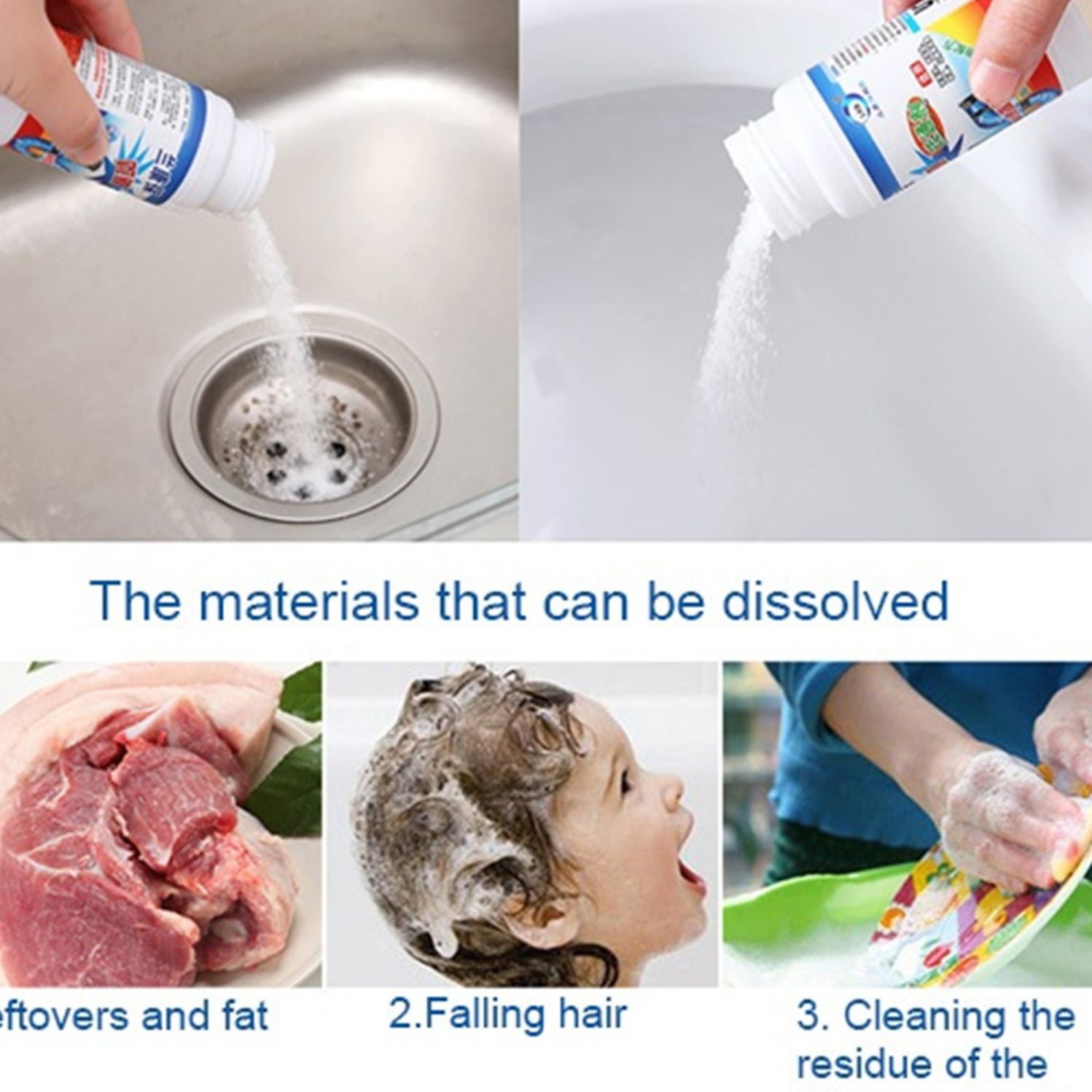 Effective and Powerful sink and drain cleaner powder cleaning tool for powerful clog removal - Image 3