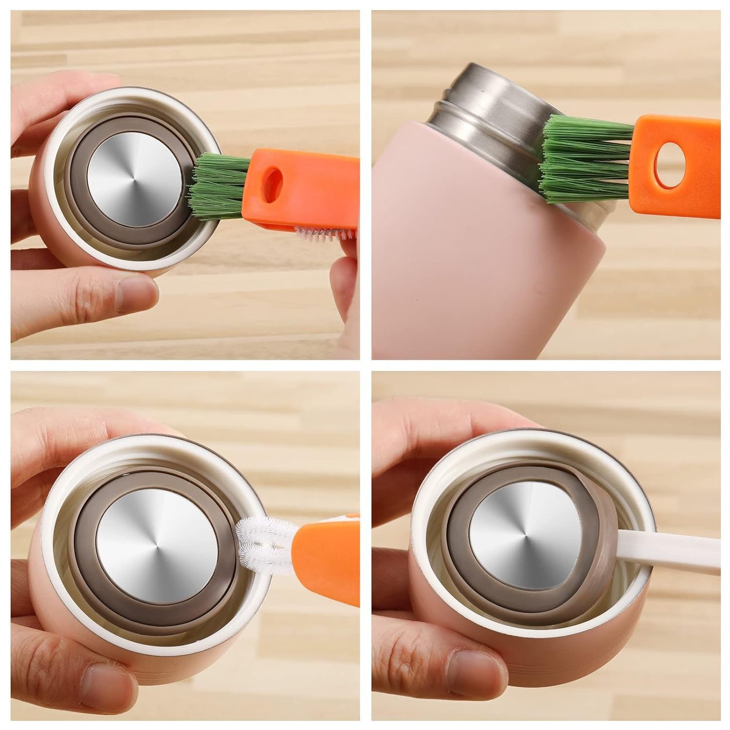3 in 1 Multifunctional Cleaning Brush Mini Glass Cover, Bottle, and Cap Detail Brushes for Home Kitchen Cleaning 1 Pc - Image 2