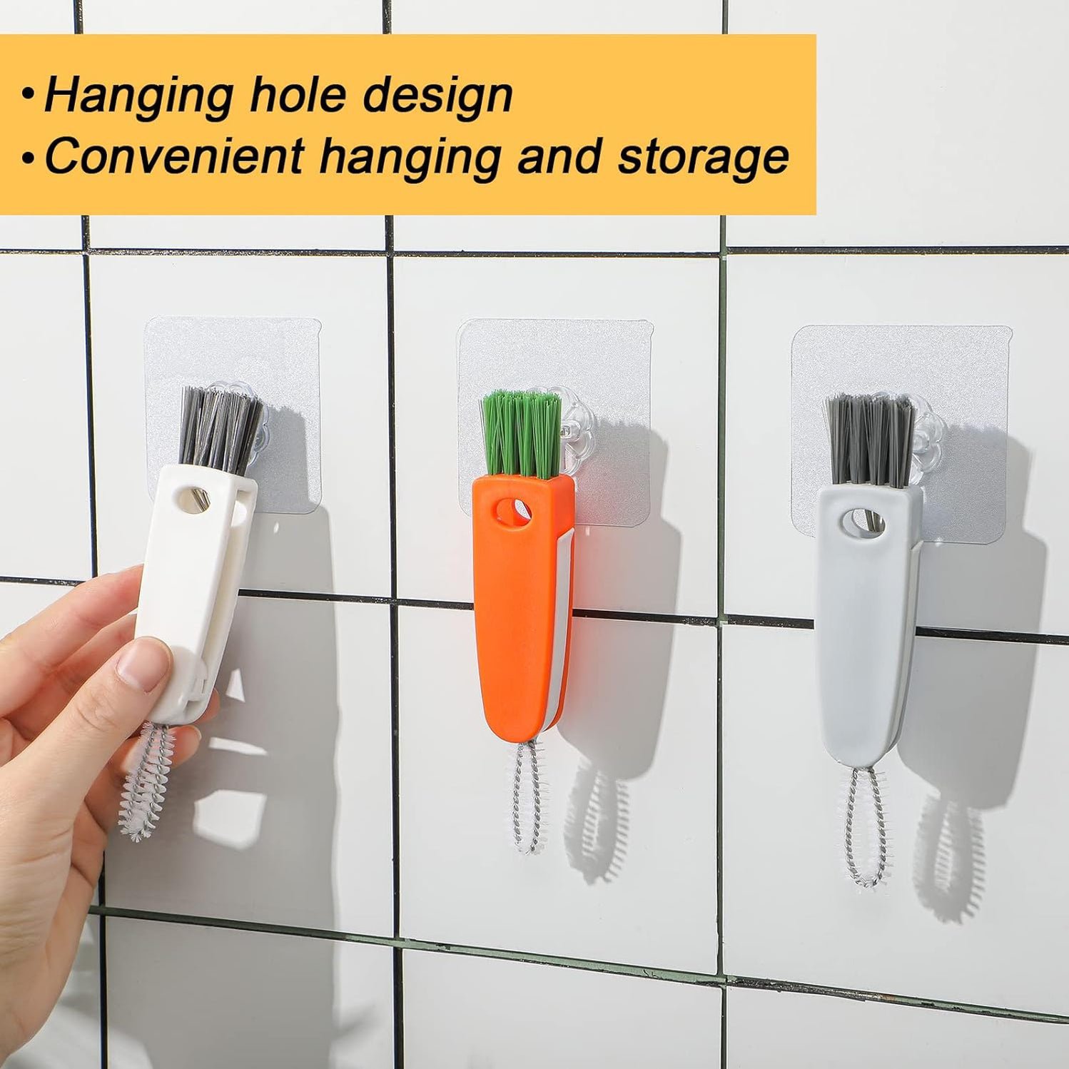 3 in 1 Multifunctional Cleaning Brush Mini Glass Cover, Bottle, and Cap Detail Brushes for Home Kitchen Cleaning 1 Pc - Image 4