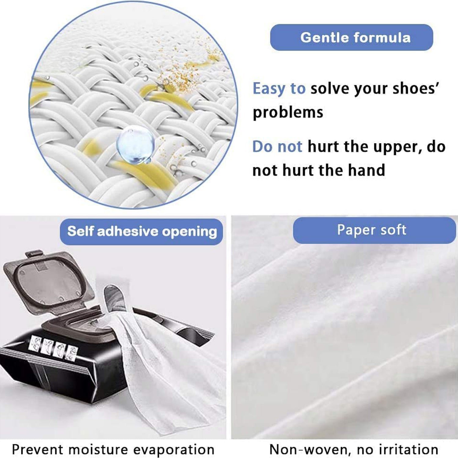 80 Pieces Shoe Cleaner Wipes for Instant Sneaker Cleaning Kit - Image 4