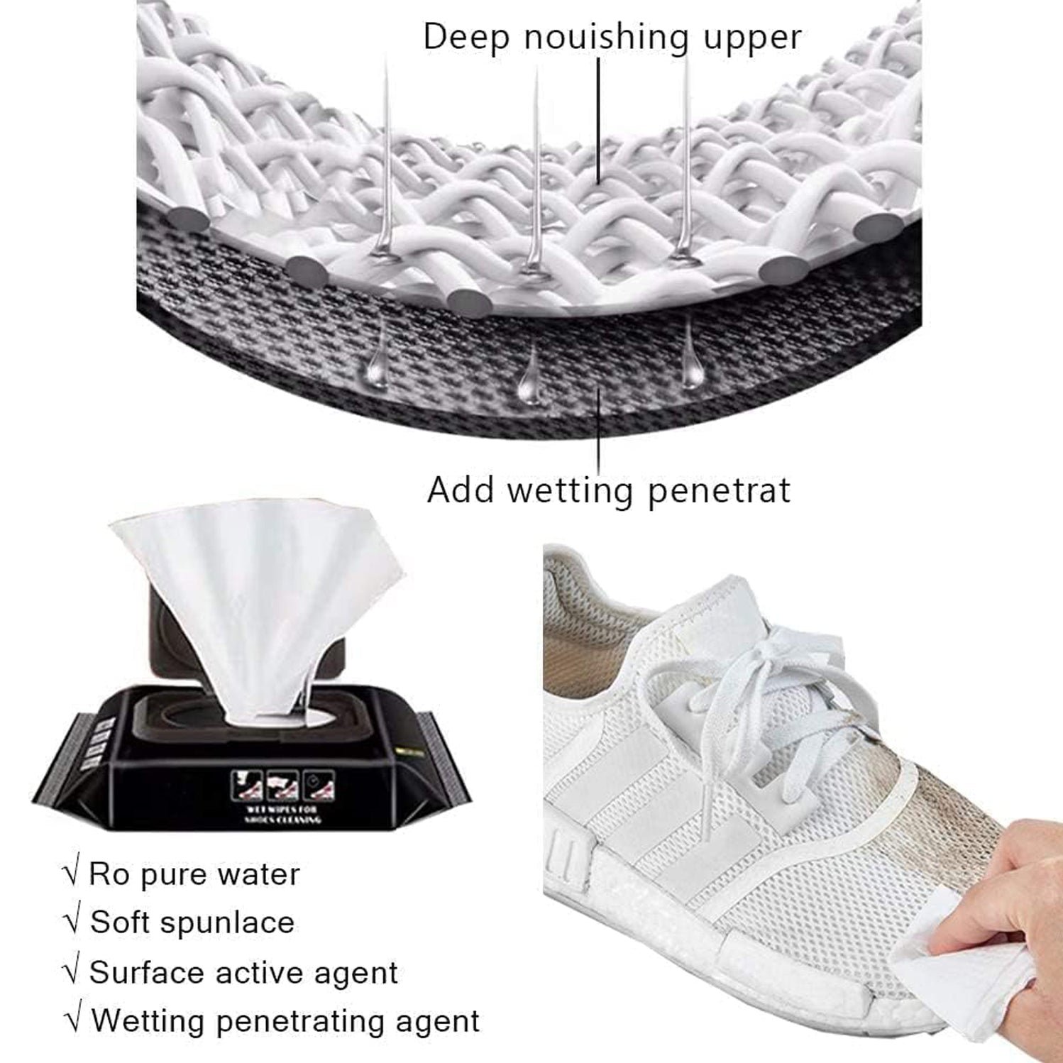 80 Pieces Shoe Cleaner Wipes for Instant Sneaker Cleaning Kit - Image 3