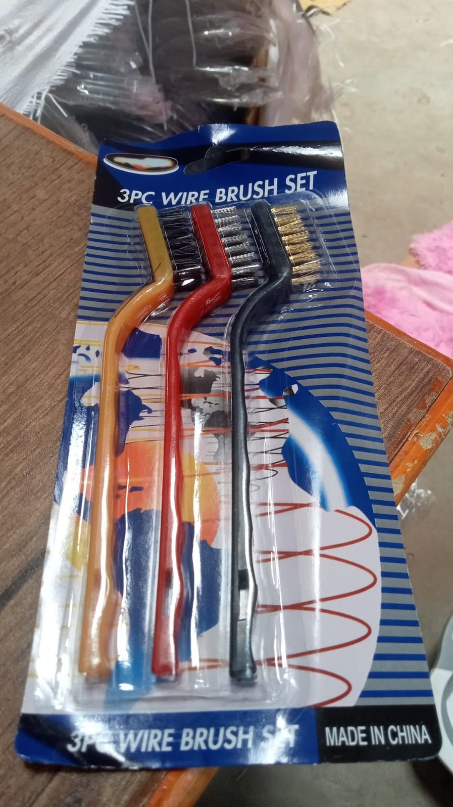 3 Piece Mini Wire Brush Set Brass, Nylon, Stainless Steel Bristles - Image 3