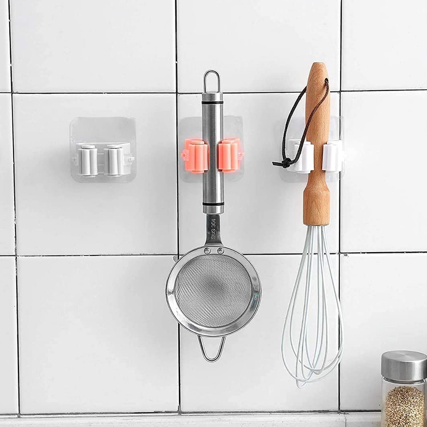 Broom Mop Holder Wall Mounted with Magic Sticker No Drilling Rack Organizer for Home, Bathroom - Image 8