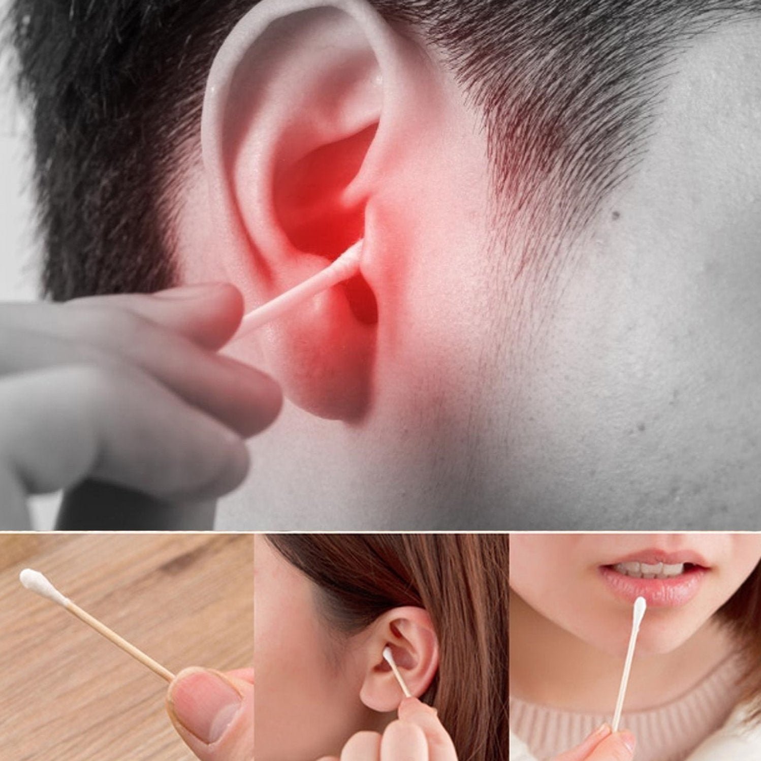 Eco Friendly Bamboo Wood Cotton Earbuds Pack of 20 pcs - Image 4