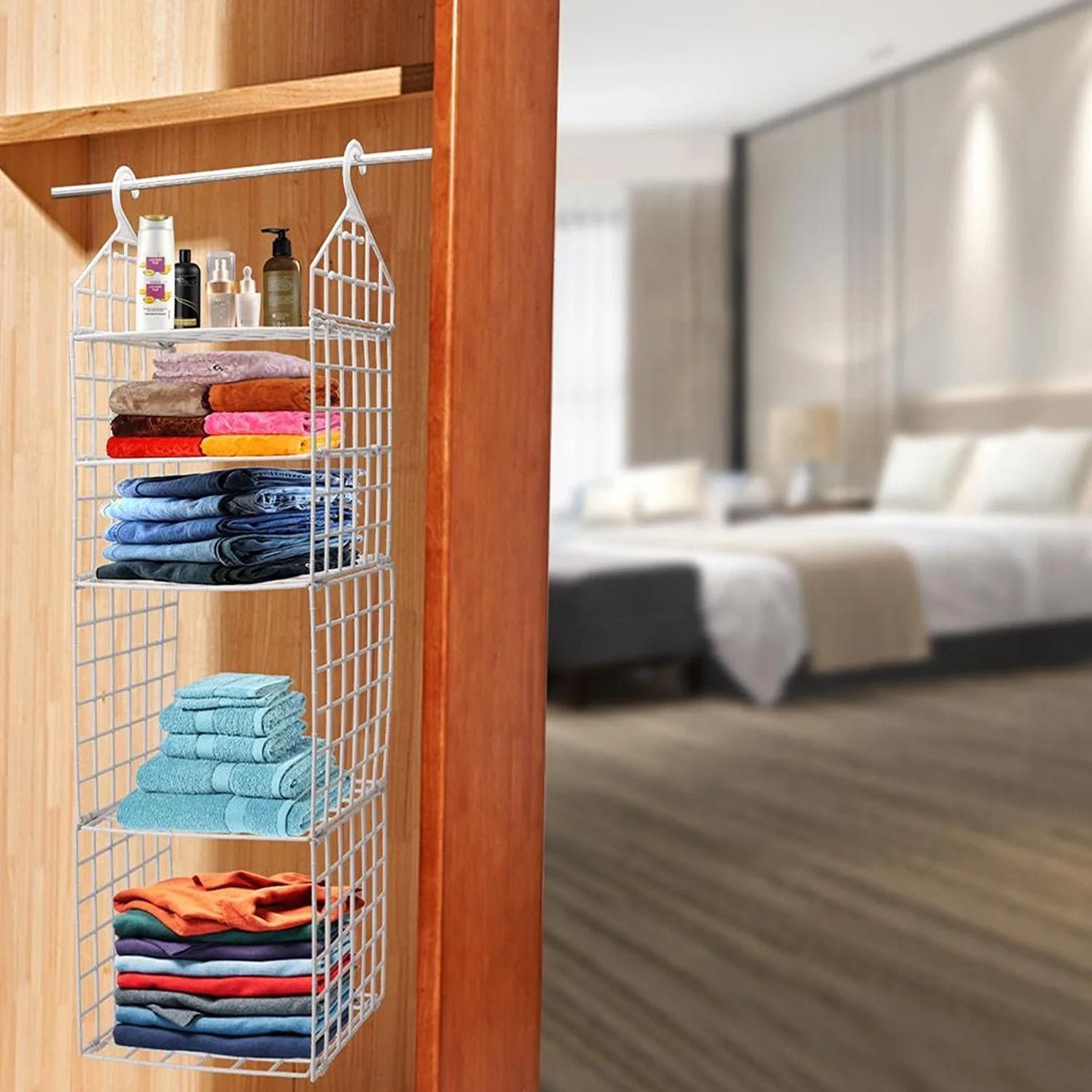 Elegant 5 Layer Multipurpose Foldable Clothes Storage Rack - Image 2