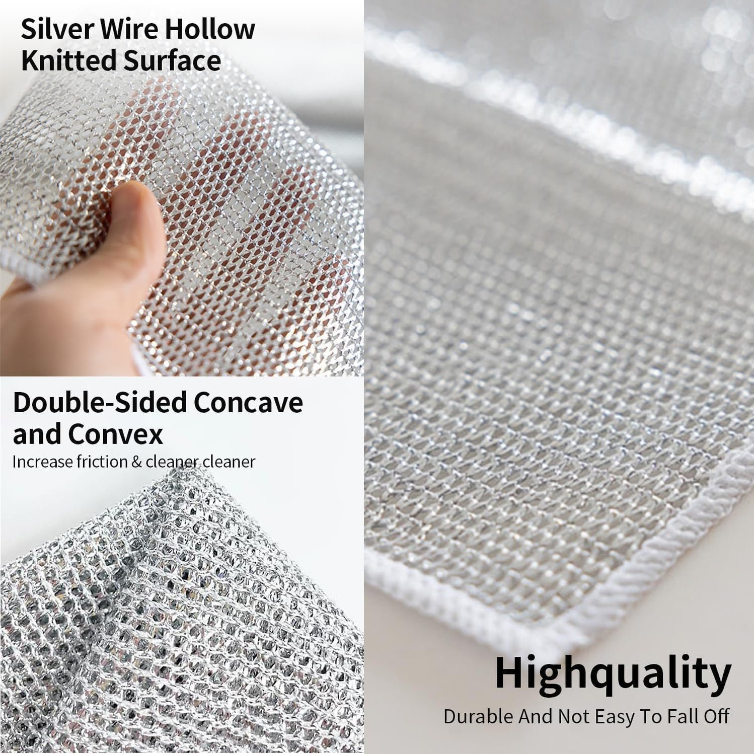 Single Sided Multipurpose Microfiber Cloths with Scrubber pack of 10 pcs - Image 5