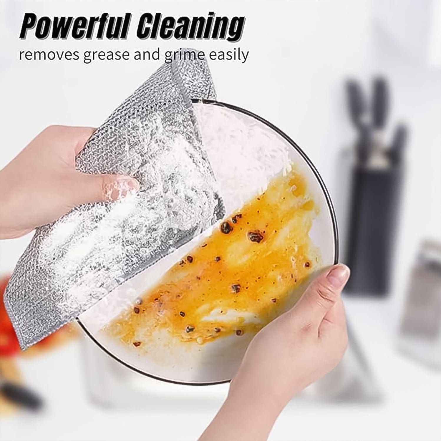 Single Sided Multipurpose Microfiber Cloths with Scrubber pack of 10 pcs - Image 3