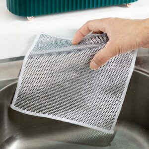 Single Sided Multipurpose Microfiber Cloths with Scrubber pack of 10 pcs