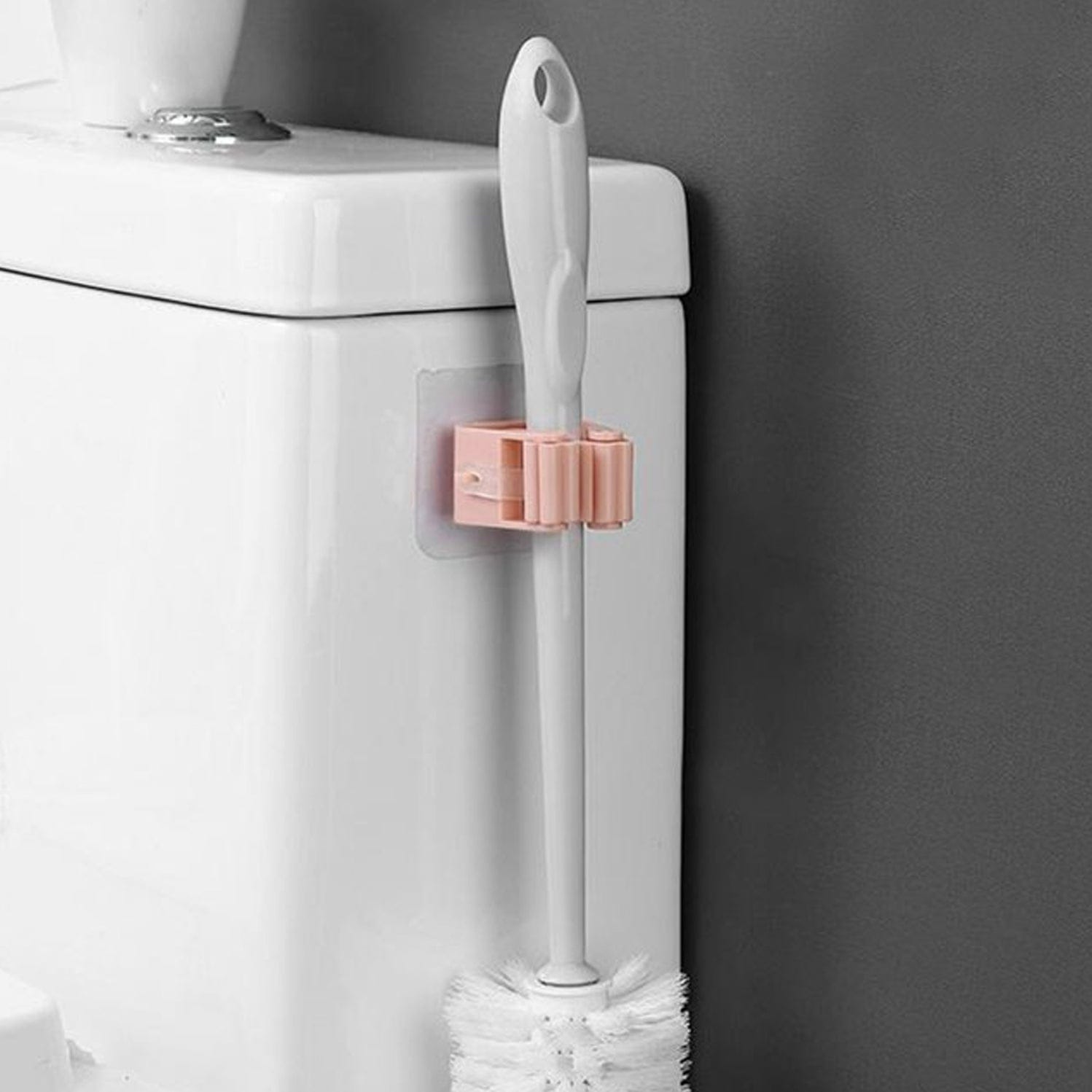 Broom Mop Holder Wall Mounted with Magic Sticker No Drilling Rack Organizer for Home, Bathroom