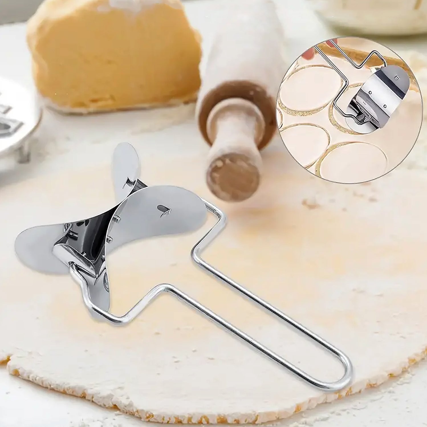 Easy and Fast Stainless Steel Puri cutter roller Machine - Image 2