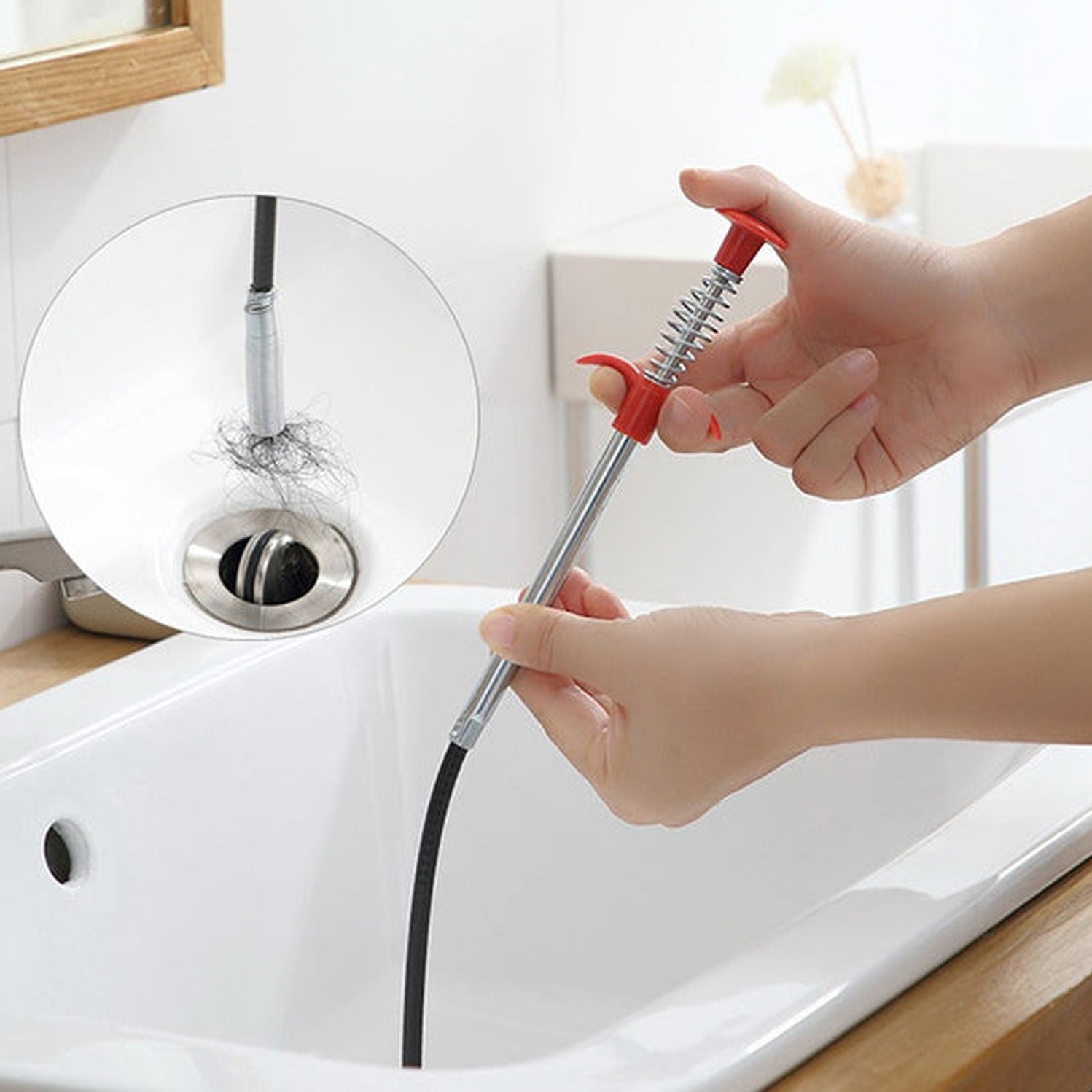 Handheld Metal Wire Brush with Hook for Kitchen Sink Cleaning and Sewer Dredging - Image 2