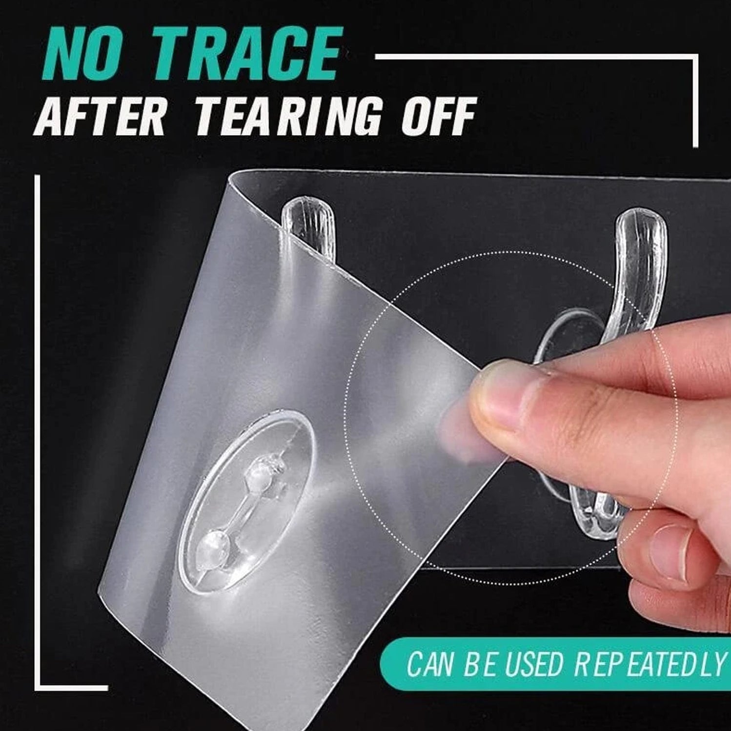 Very Strong Heavy Duty Transparent Wall Hook with Adhesive - Image 2