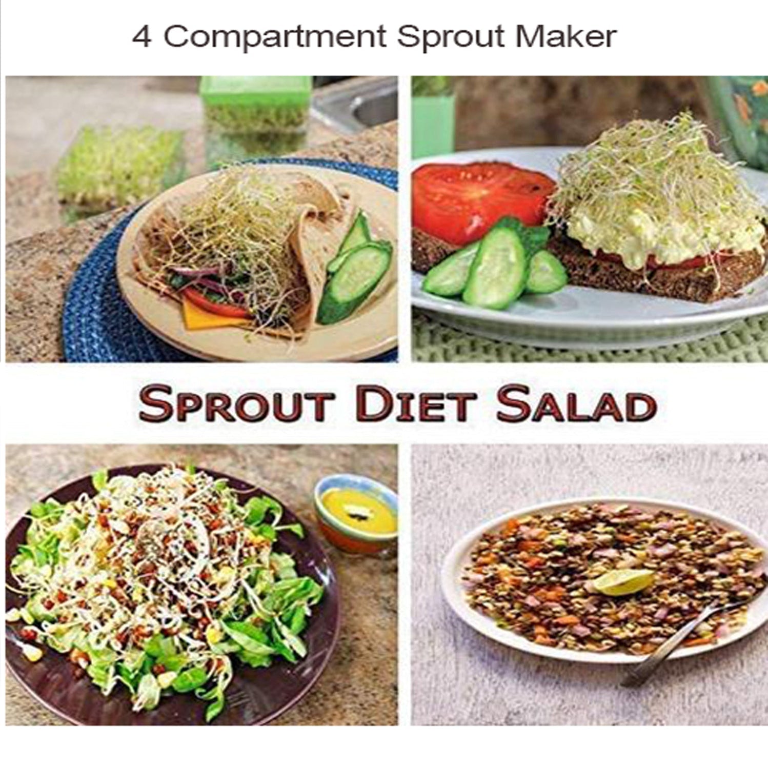 Sprout Maker Tray White Plastic 4 Compartment - Image 3