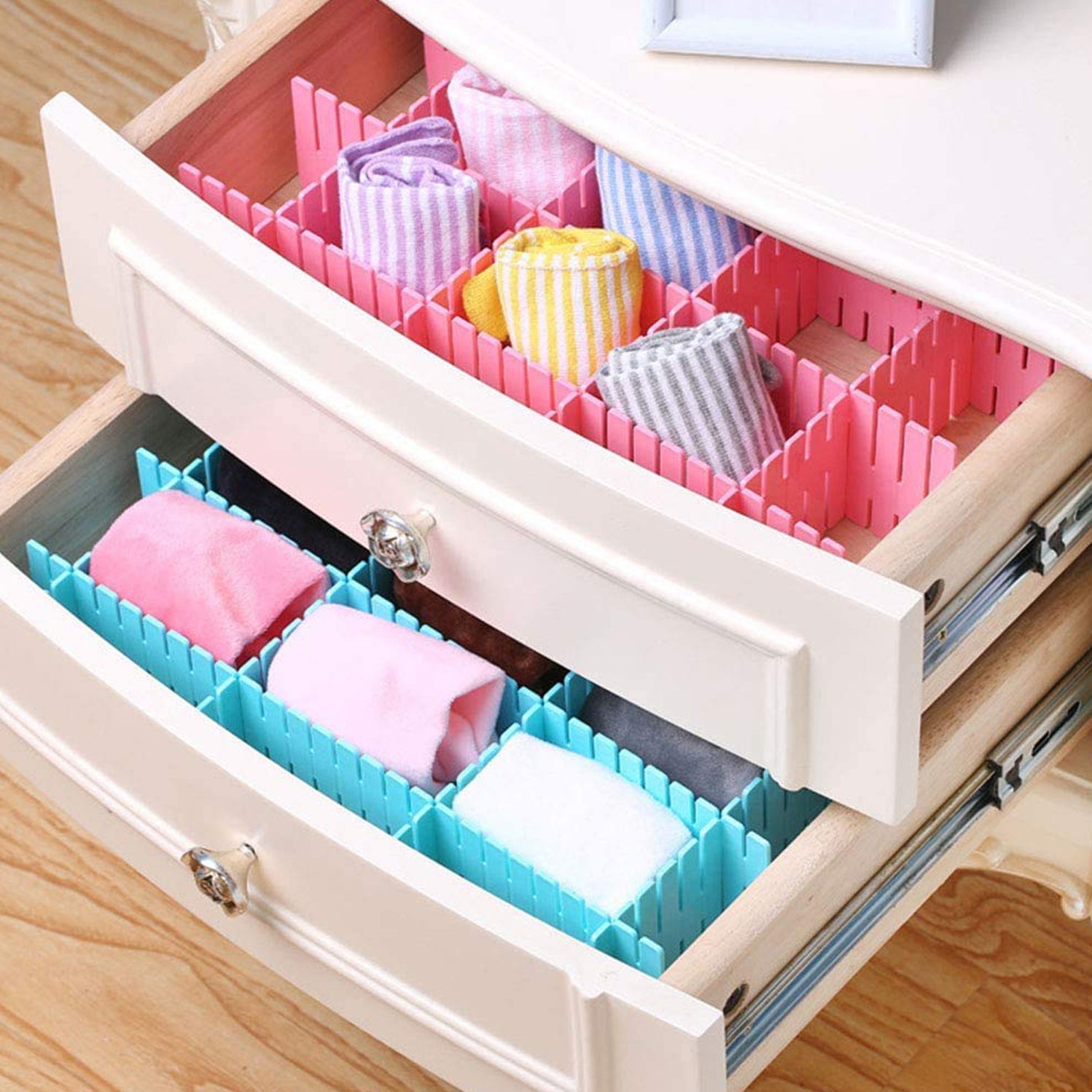 Adjustable Drawer Dividers Set Perfect for Organizing Cabinets and Closets 4 Pcs set - Image 3