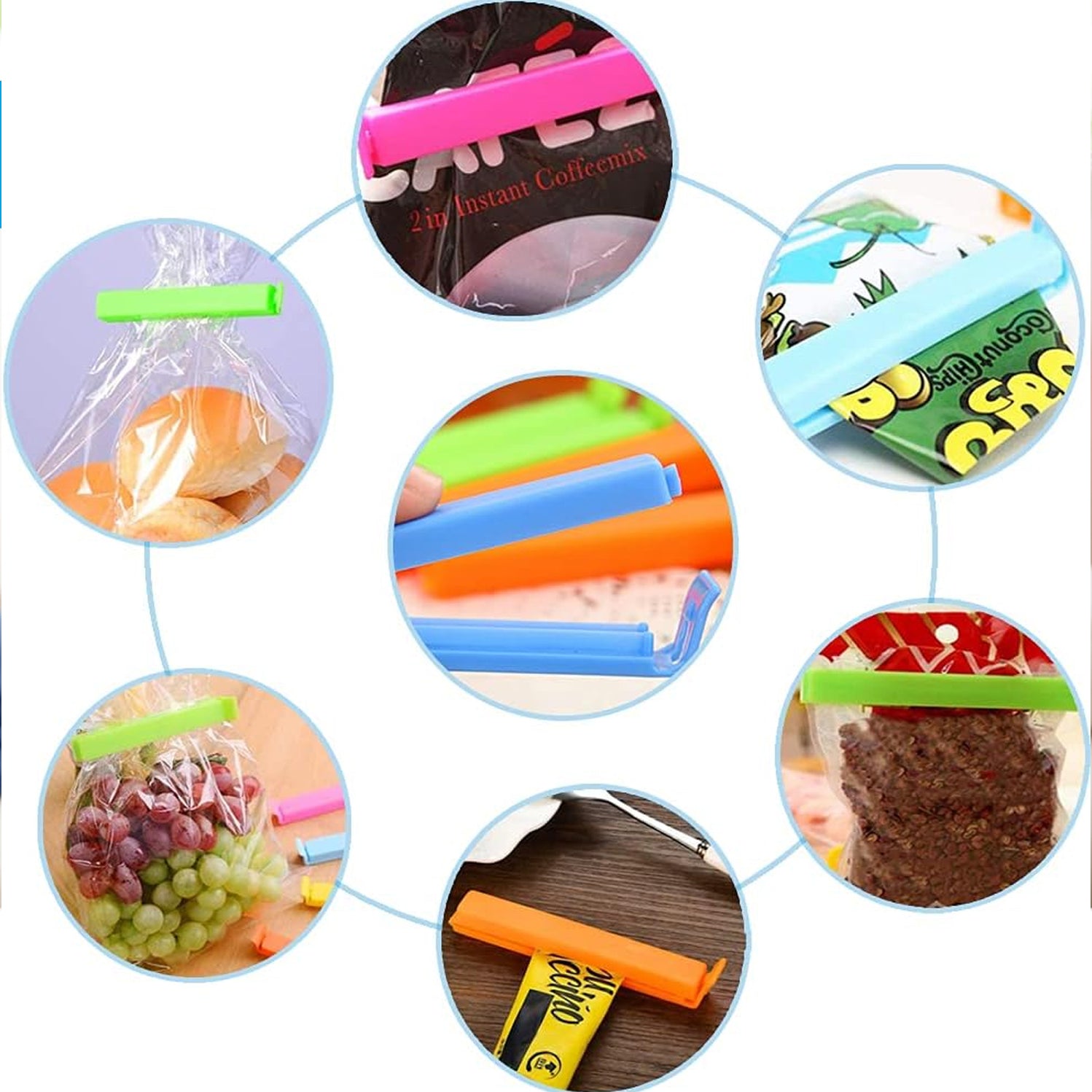 3 Different Size Plastic Food Snack Bag Pouch Clip Sealer Pack of 18 Pcs - Image 4