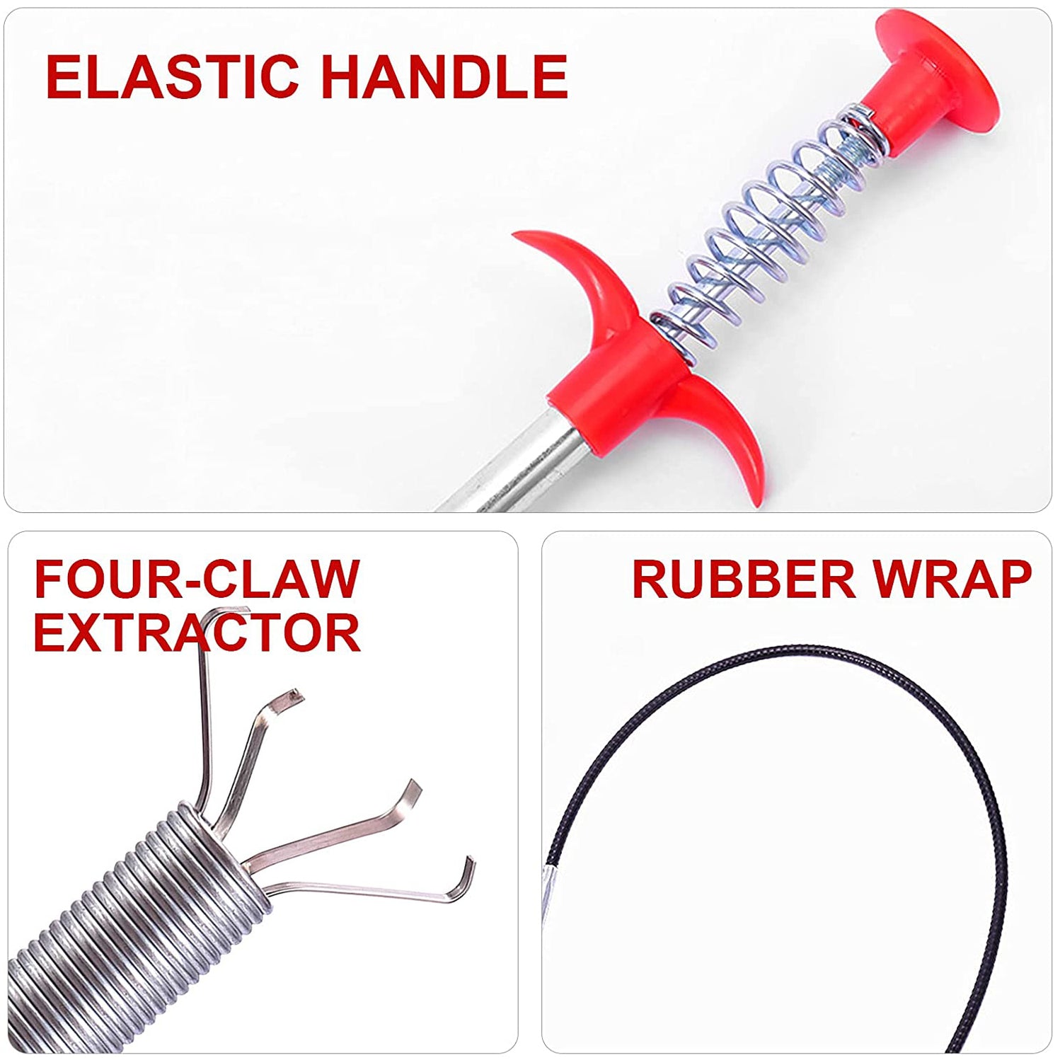 Handheld Metal Wire Brush with Hook for Kitchen Sink Cleaning and Sewer Dredging - Image 4