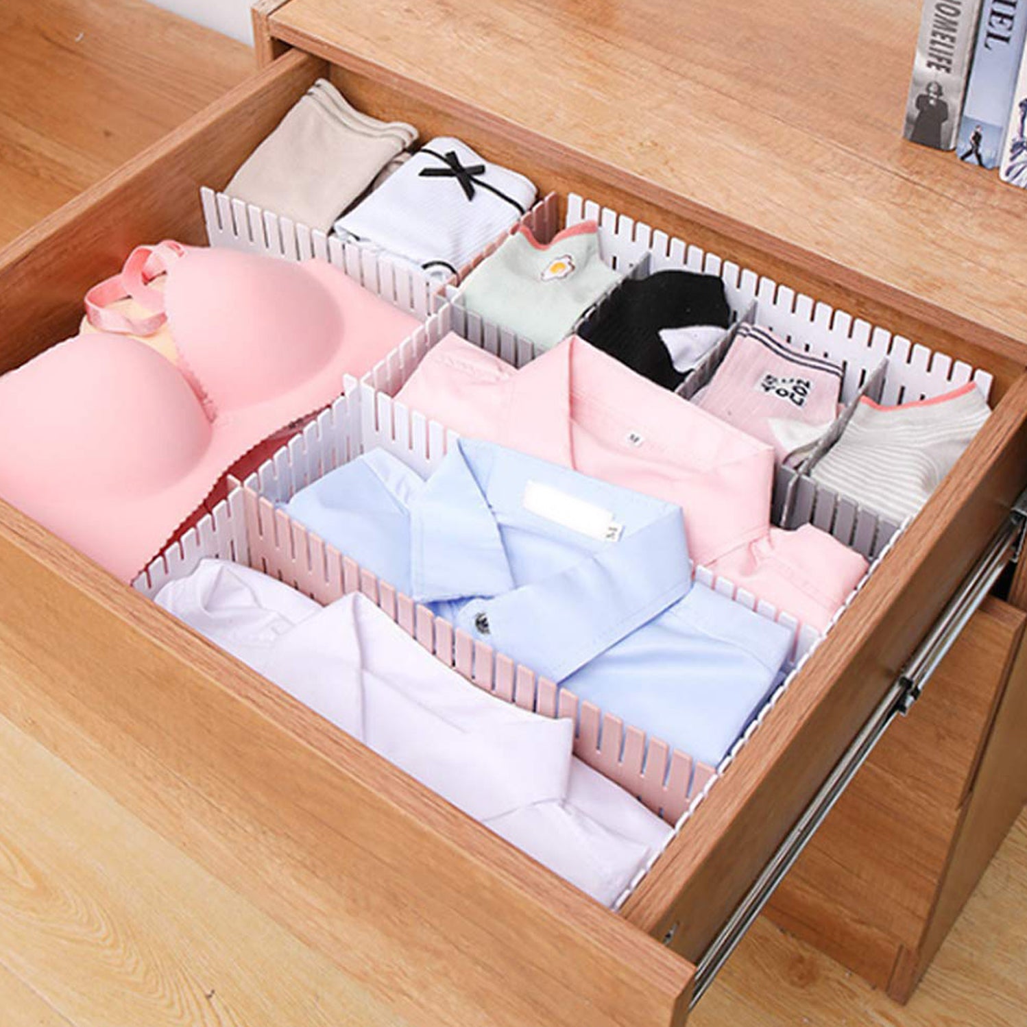 Adjustable Drawer Dividers Set Perfect for Organizing Cabinets and Closets 4 Pcs set - Image 4
