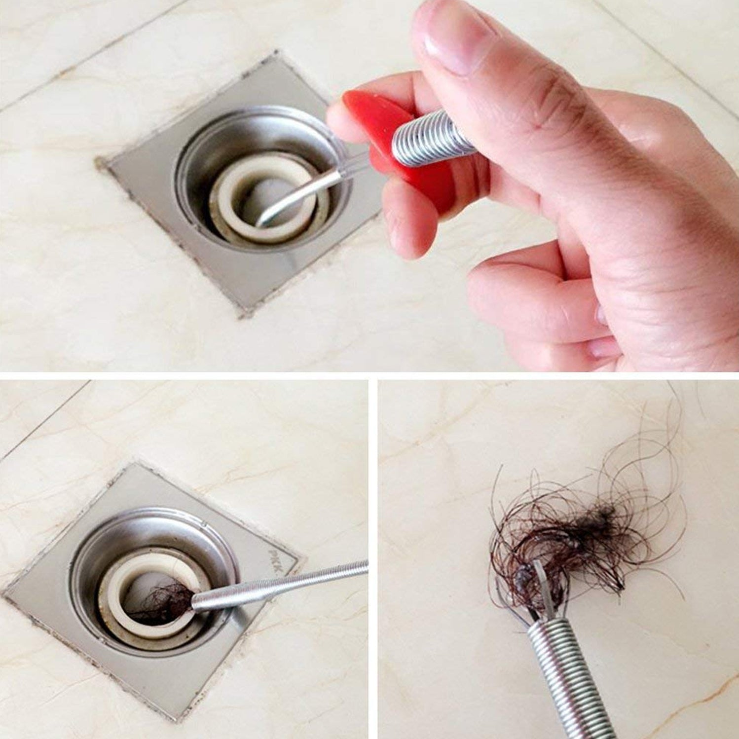Handheld Metal Wire Brush with Hook for Kitchen Sink Cleaning and Sewer Dredging - Image 6