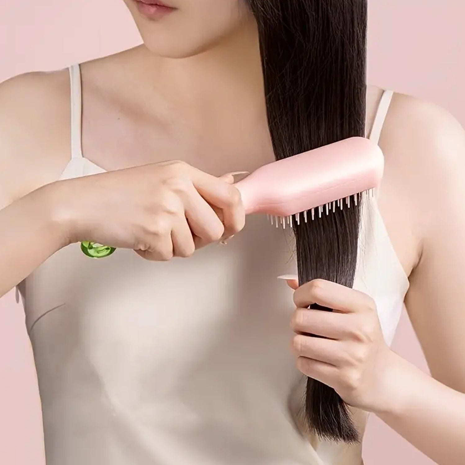 Very Attractive Self-Cleaning Hairbrush with Massage Comb - Image 5