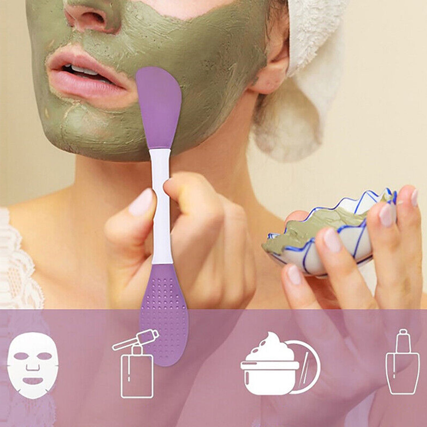 2 In 1 Double-headed Silicone Face Mask Brush pack of 1pc - Image 6
