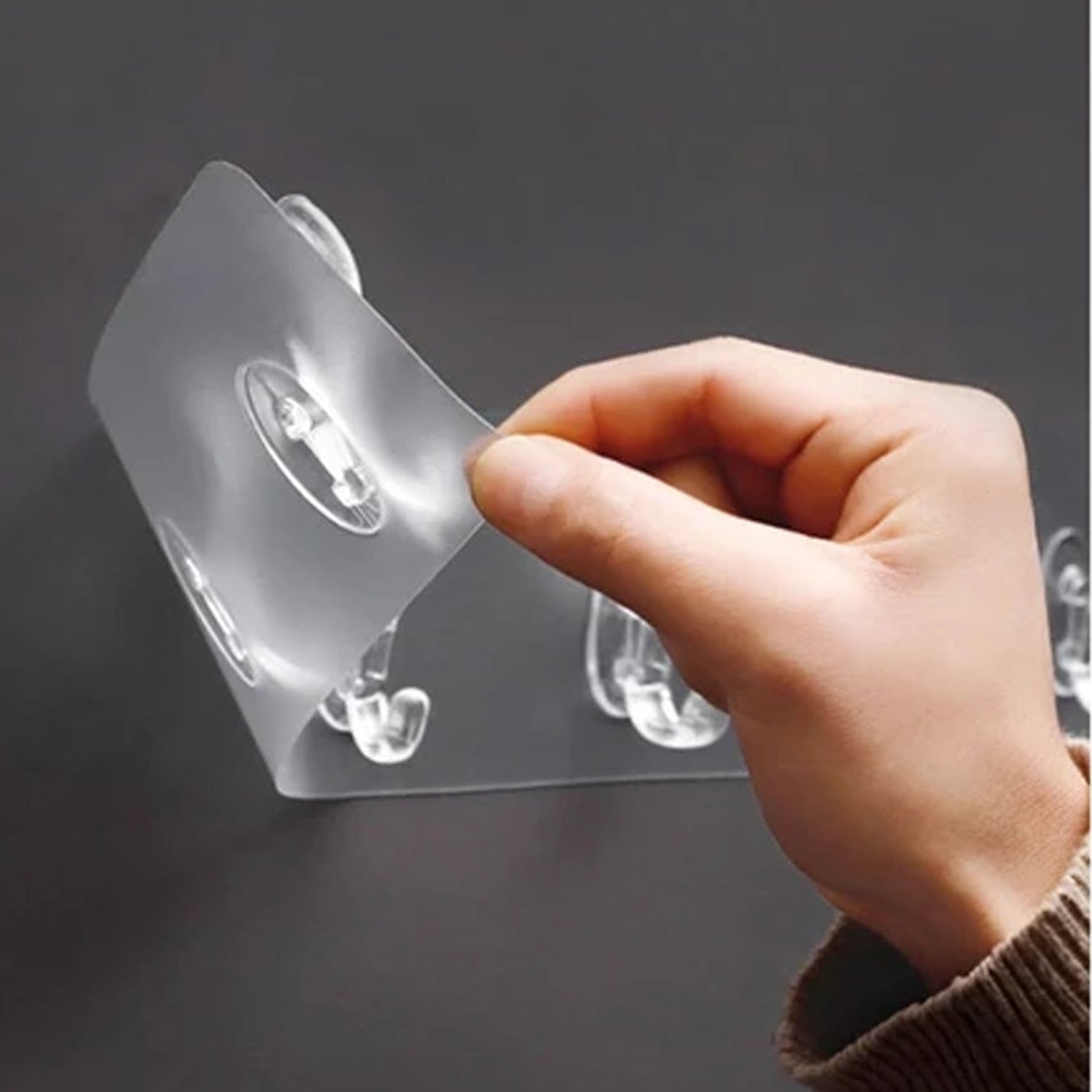 Very Strong Heavy Duty Transparent Wall Hook with Adhesive - Image 5