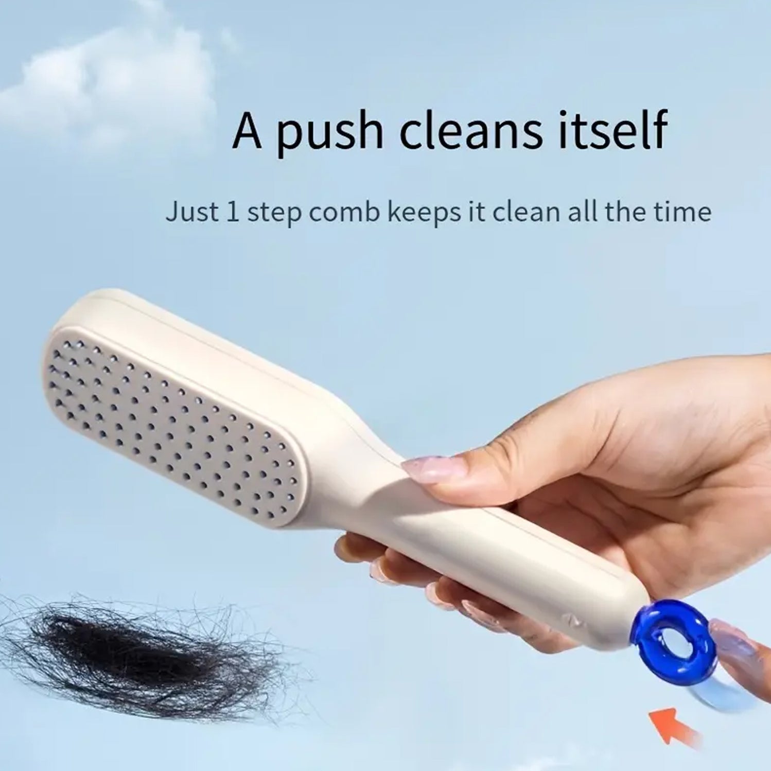 Very Attractive Self-Cleaning Hairbrush with Massage Comb - Image 6