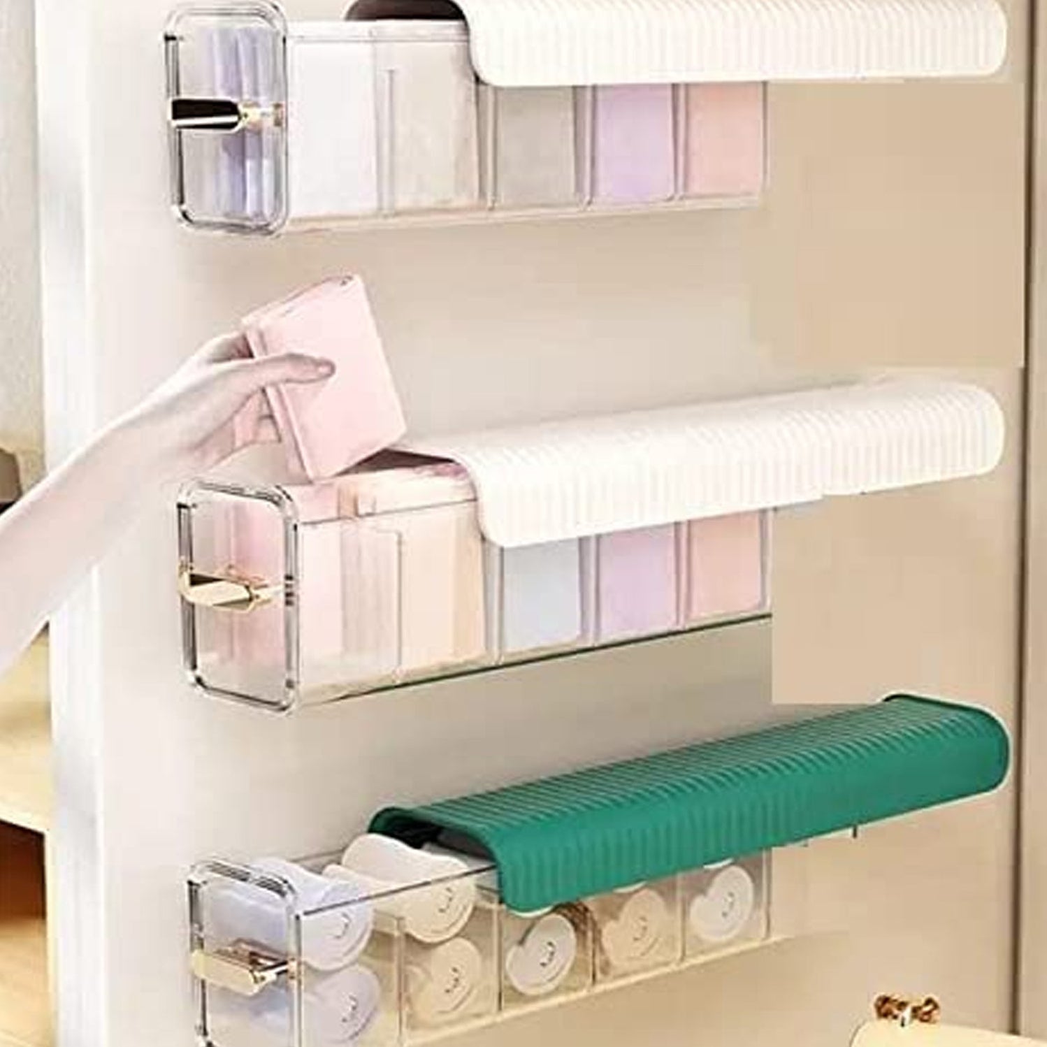Quirk Drawer Underwear,socks Organizer Divider Wall Mount 5 Cell Drawer Boxs - Image 7