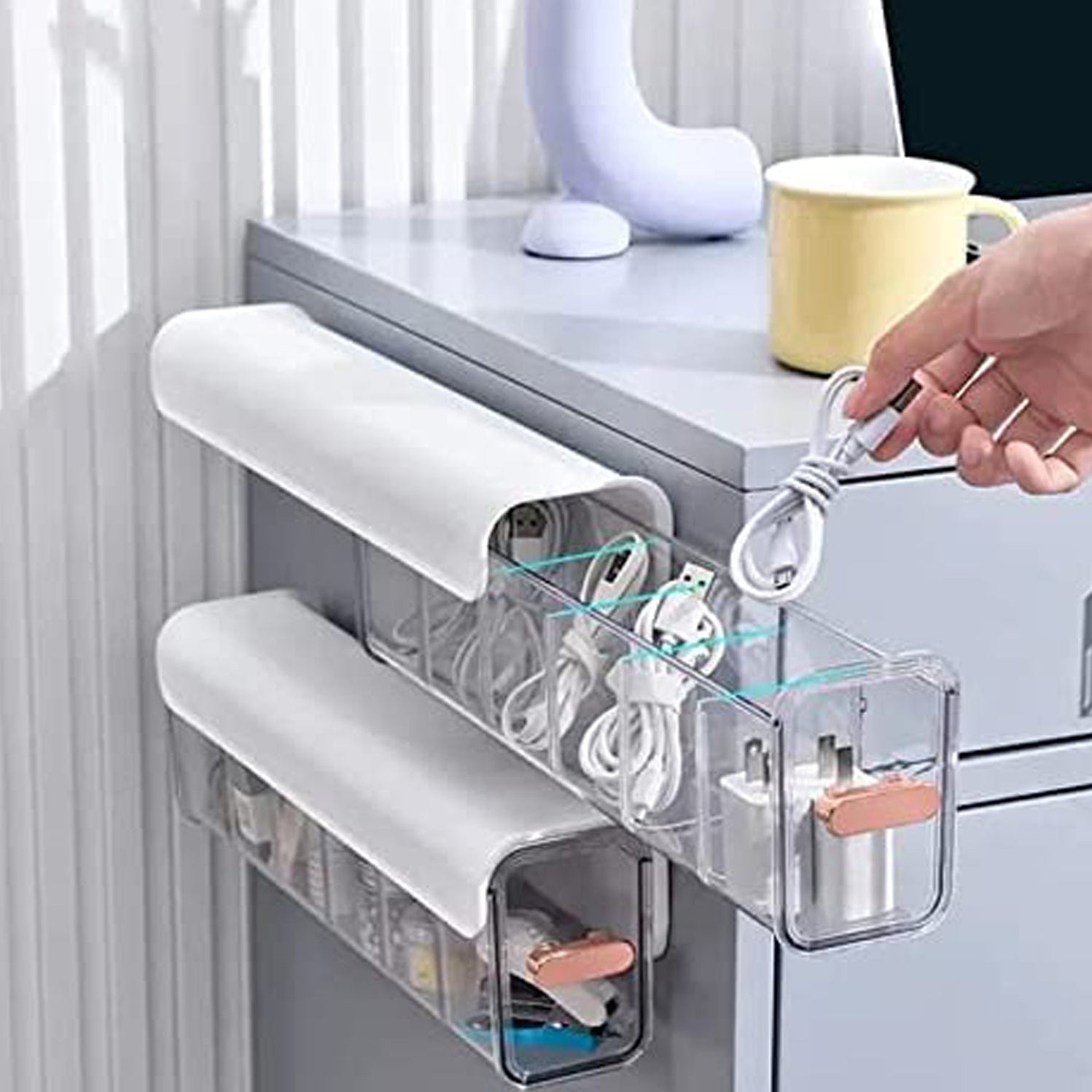 Quirk Drawer Underwear,socks Organizer Divider Wall Mount 5 Cell Drawer Boxs - Image 8