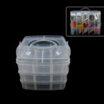 Plastic 3 Layer 18 Grid Square Portable Transparent Storage Detachable Box Organizer Case