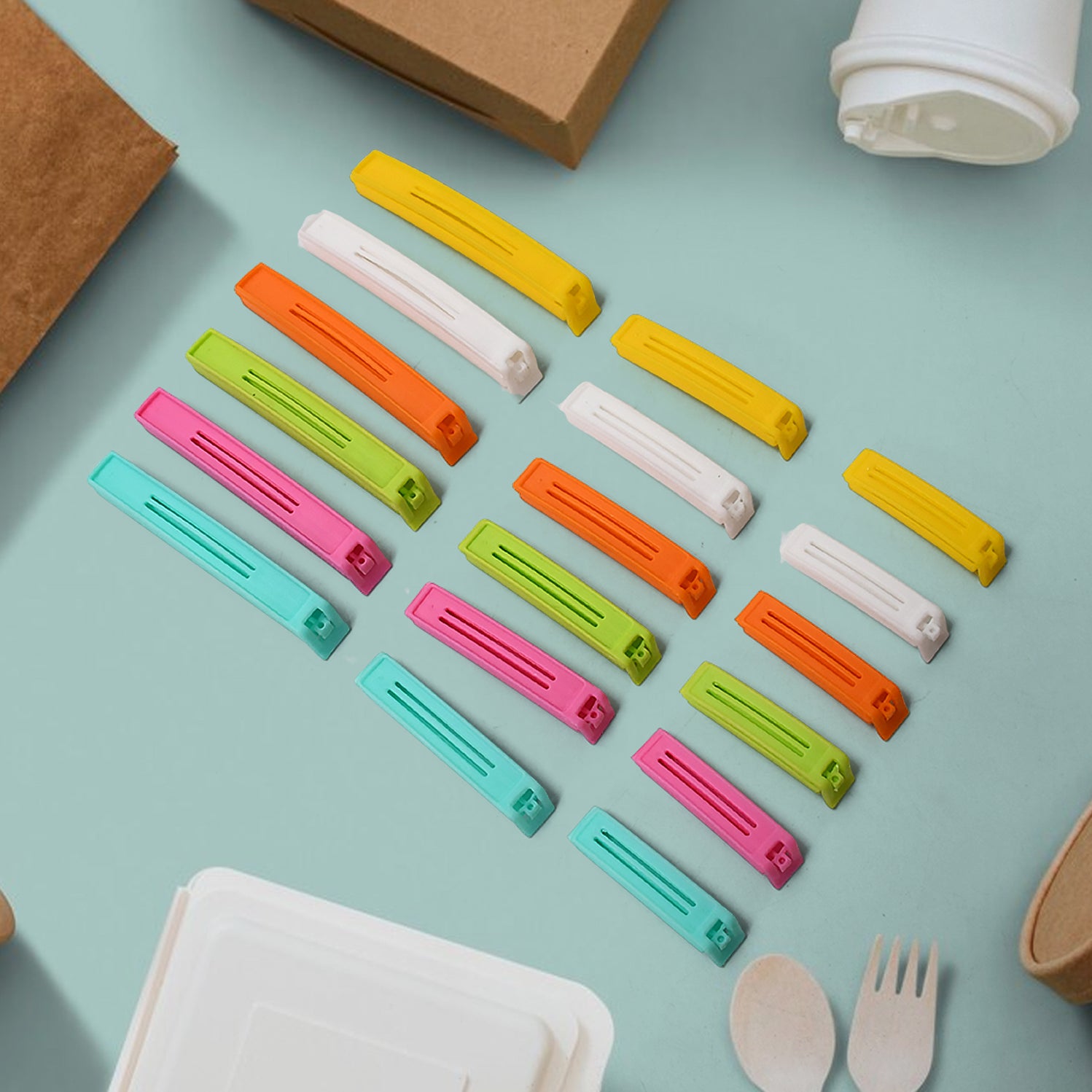 3 Different Size Plastic Food Snack Bag Pouch Clip Sealer Pack of 18 Pcs