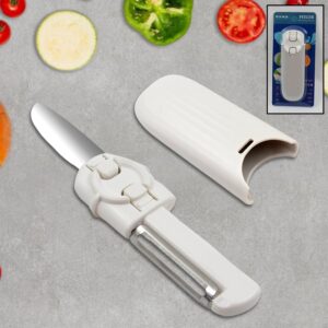 2 in 1 Stainless Steel Knife and Peeler with Protective Case