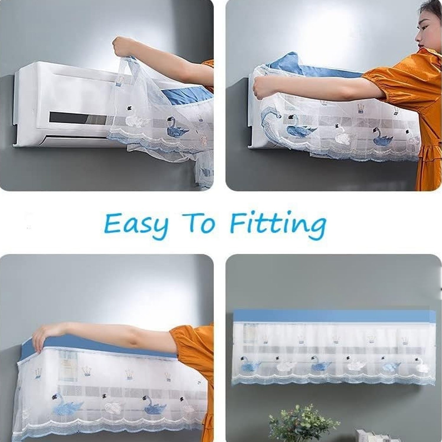 Stylish Indoor Air Conditioner Dust Cover Foldable and Washable - Image 3
