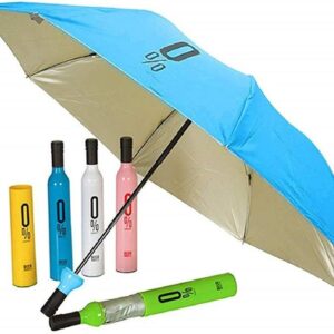 Wine Bottle Shape Mini Compact Foldable Umbrella with Plastic Case