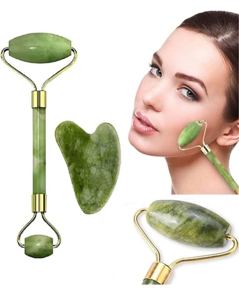 Superb Jade Marble Roller Anti-Aging Face Massager Set - Image 5