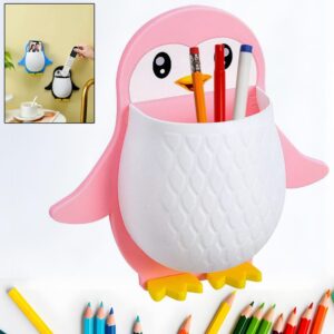 Stylish Penguin Holder with Wall Mounted Organizer for Remotes and mobiles