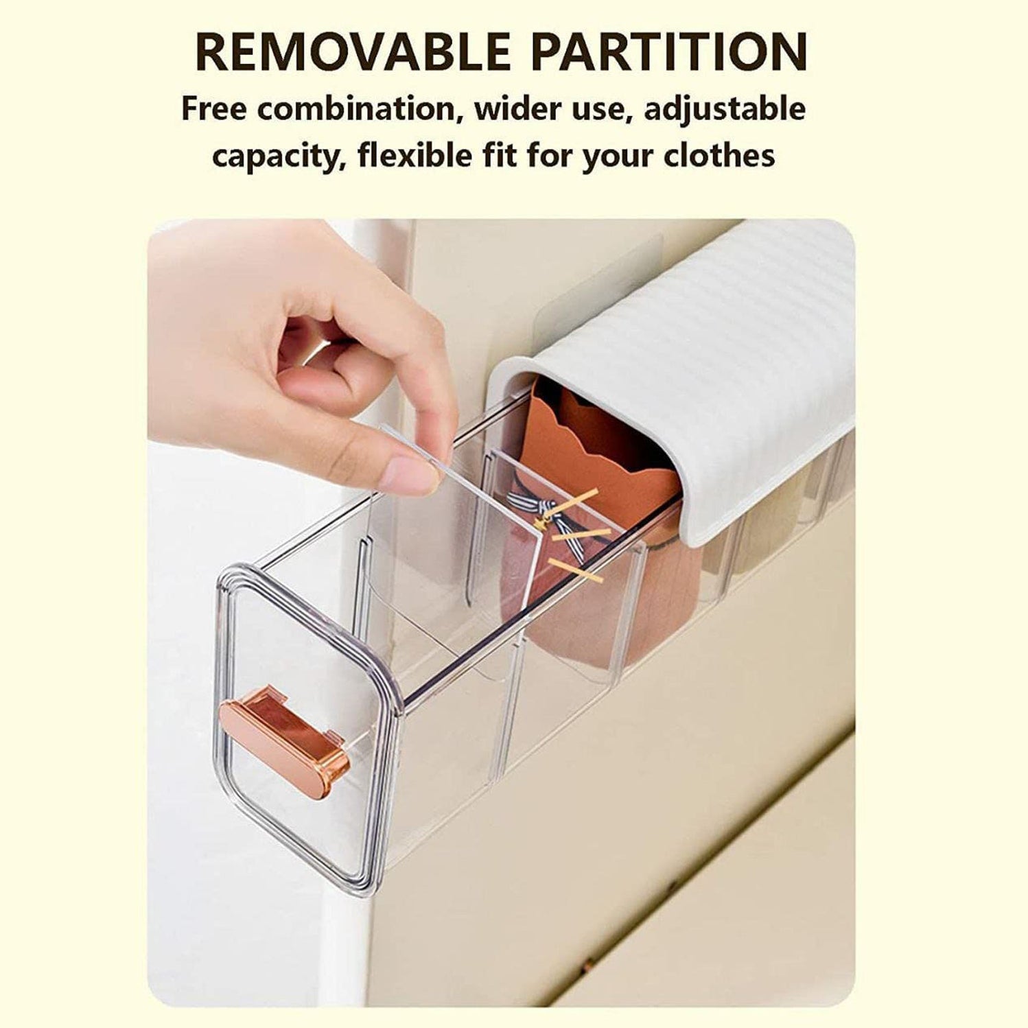 Quirk Drawer Underwear,socks Organizer Divider Wall Mount 5 Cell Drawer Boxs