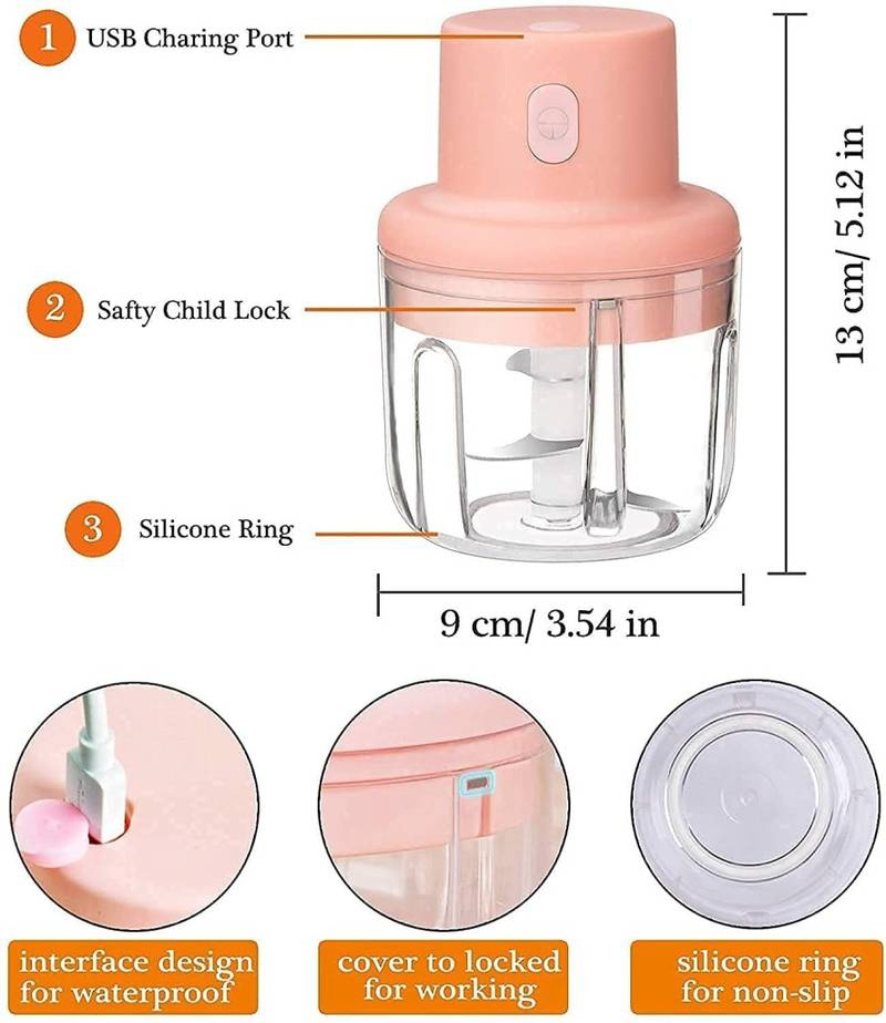 Electric Mini Garlic Chopper (250ml) - Image 5