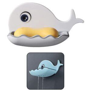 Fish Shape Wall Mounted Double Layer Soap Holder for Bathroom and Kitchen pack of 2